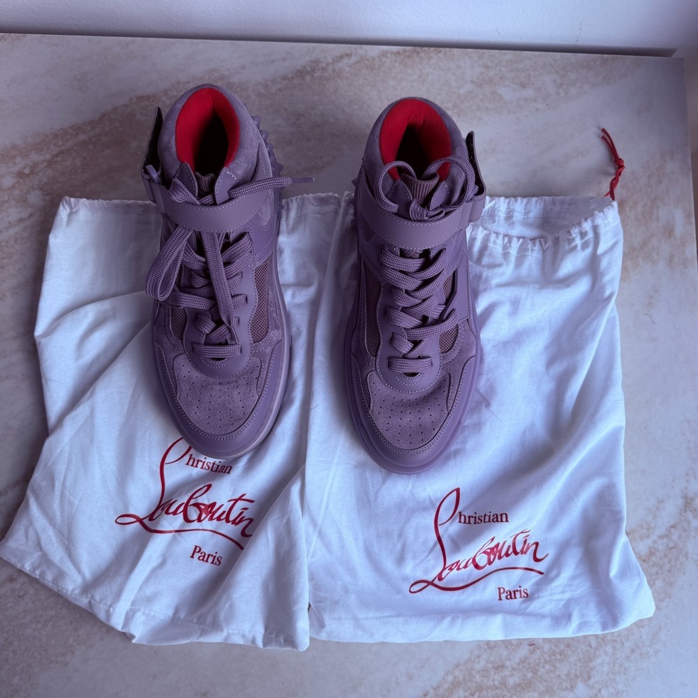 Christian Louboutin Astroloubi Mid-top Sneakers Purple Suede Leather EU-41 - Picture 4 of 16